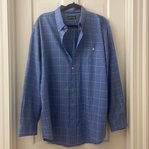 Orvis long sleeve blue plaid shirt